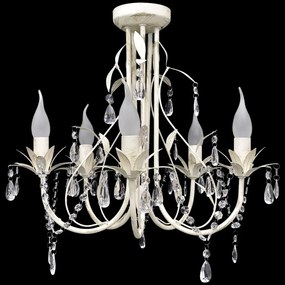 Lampada Da Soffitto Lampadario İn Cristallo Con 5 Portalampade /
