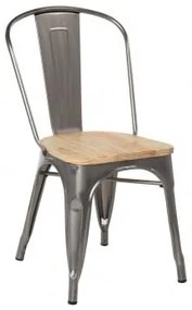 Sedia impilabile in legno spazzolato LIX Legno Naturale & Acciaio - Sklum