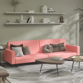 Divano Letto A 2 Posti Rosa İn Velluto /