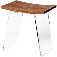 Sgabello 'Koi Stool' con seduta in legno Teak by Cipi cm 45 x 34 x 43,5h