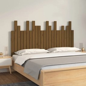Testiera Da Parete Ambra 146,5x3x80cm İn Legno Massello Di Pino /