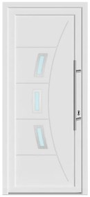 Portoncino d'ingresso 20021 L 90 x H 210 cm in PVC bianco, apertura spingere a sinistra, falso telaio non incluso