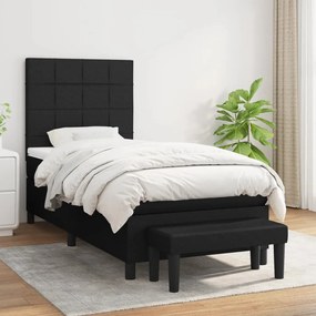 Giroletto A Molle Con Materasso Nero 90x200 Cm İn Tessuto /