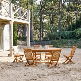 Tikamoon - Set di mobili da esterno ovale in legno di acacia Capri 6