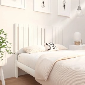 Testiera Per Letto Bianca 125,5x4x100 Cm Legno Massello Di Pino /