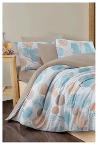 Biancheria da letto blu/marrone per letto matrimoniale/per letto prolungato con lenzuolo incluso/4 pz 200x220 cm Magnolia – Mila Home