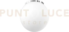 Mars plafoniera montatura cromo vetro bianco d.25 cm 1 luce attacco...
