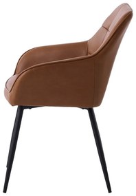 Set di sedie da pranzo marrone in imbottito con braccioli 2 pz Nolan Square – Unique Furniture