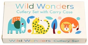 Posate per bambini color crema in acciaio inox 2 pz Wild Wonders – Rex London