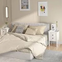 Comodini 2 pz Bianca 40x35x61,5 cm in Legno Massello di Pino cod mxl 50281