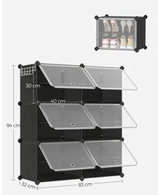 Scaffale modulare con scomparti BOXIFY, nero