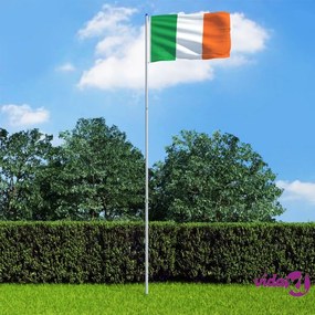 vidaXL Bandiera dell'Irlanda con Pennone in Alluminio 6 m