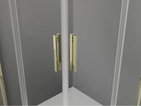 Mexen Exo cabina doccia quadrata scorrevole 100 x 100 cm, trasparente, oro - 8111-100-100-50-00