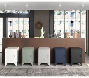 Comodino in metallo verde Bronxx - Vipack