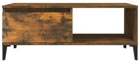 Tavolino da salotto rovere fumo 90x50x36,5 cm legno multistrato