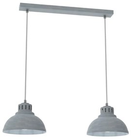 Lampadario a sospensione con filo SVEN 2xE27/15W/230V grigio