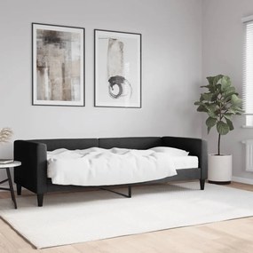 Divano Letto Con Materasso Nero 80x200 Cm İn Tessuto /