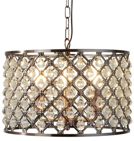 Lampadario Contemporaneo Marchesa Acciaio Rame Vetro 3 Luci E14 D38Cm