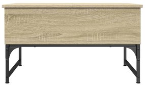 Tavolino Salotto Rovere Sonoma 70x50x40 cm Multistrato Metallo