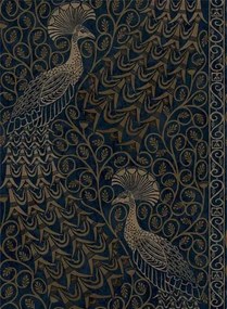Cole & Son Carta da parati Pavo Parade - Metallic Bronze on Midnight