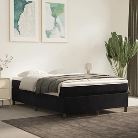 Giroletto A Molle Con Materasso Nero 140x200 Cm İn Velluto /