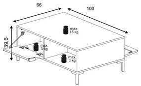Tavolino da salotto FLOP bianco