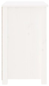 Comodino bianco 50x35x61,5 cm in legno massello di pino