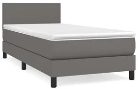 Giroletto a molle con materasso grigio 90x190 cm in similpelle
