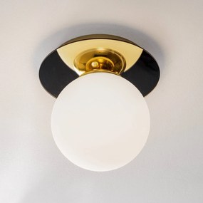 Eko-Light Plafoniera Plato, color oro, metallo, vetro opalino, Ø 25 cm