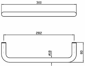 Zucchetti Medameda ZAD520 Portasciugamani 30 Cm a parete Cromo