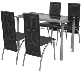Set Sala Da Pranzo 5 Pezzi Nero /