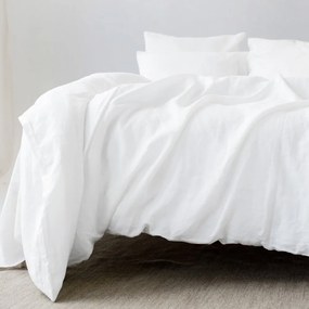 Set bianco per letto matrimoniale (copripiumino e federe) 200x220 cm - Linen Tales