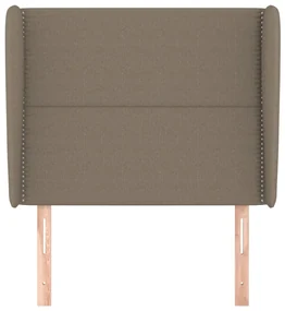 Testiera ad orecchio tortora 93x23x118/128 cm in tessuto