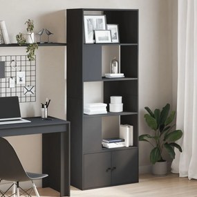 Libreria Nera 70x36x189 Cm İn Legno Multistrato /
