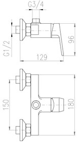RAV Slezák CO182.5 - Miscelatore doccia COLORADO cromo lucido