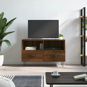 Mobile porta tv rovere marrone 80x36x50 cm in legno multistrato