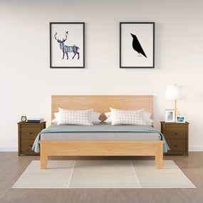 Comodini 2 Pz Ambra 50x35x61,5 Cm İn Legno Massello Di Pino /