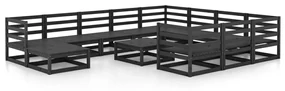 Set divani da giardino 12 pz in legno massello di pino