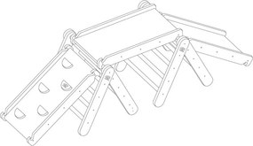 Pikler triangolo montessori grigio/di colore naturale in pino massiccio 265x61x60 cm Montessori – Meowbaby