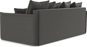 Divano grigio scuro allungabile/con contenitore con rivestimento in velluto 225 cm Hula – Makamii