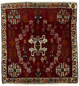 Shiraz Tappeto 60x60 Rosso (Iran) Annodato A Mano