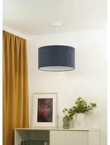 Duolla - Lampadario a sospensione con filo CORDUROY 1xE27/15W/230V diametro 40 cm blu scuro