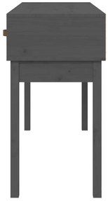 Tavolo consolle grigio 114x40x75 cm in legno massello di pino