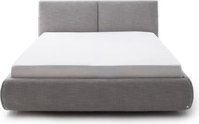 Letto matrimoniale imbottito grigio con contenitore con rete inclusa 180x200 cm Atesio – Meise Möbel