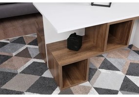 Tavolino DILAY 52x100 cm marrone/bianco