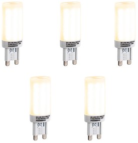 Set di 5 lampadine LED G9 dimmerabili a 3 fasi opale 4.5W 500 lm 2700K