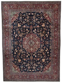 Kashan Tappeto persiano 320x430 Blu (Iran) Annodato A Mano