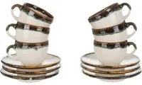 Set 6 tazzine caffè con piattino effetto acqua Ocean
