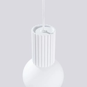 Sollux SL.1709 - Lampadario a sospensione con filo HALO 1xG9/8W/230V diametro 12 cm bianco