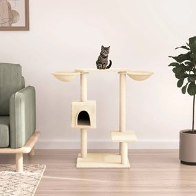 Albero per gatti con tiragraffi crema 82 cm